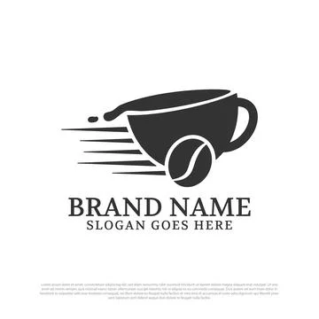 Coffee shop delivery logo design inspiration, can use food and drink cafe bra Stock Illustration