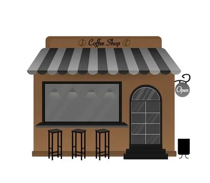 Coffee shop design. Vector flat cartoon illustration. Cozy vector illustration. Stock Illustration