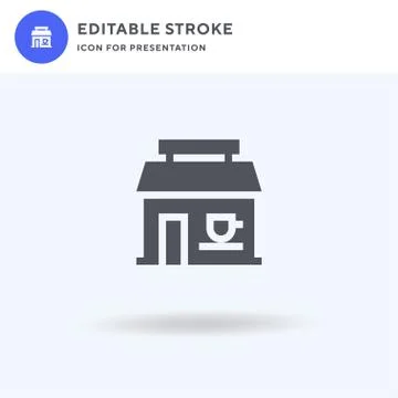 Coffee Shop icon vector, filled flat sign, solid pictogram isolated on white, Stock Illustration