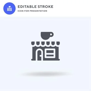 Coffee Shop icon vector, filled flat sign, solid pictogram isolated on white, Stock Illustration