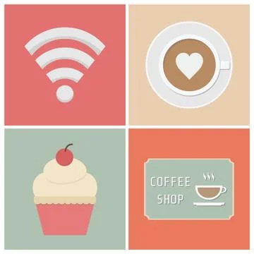 Coffee shop Illustrazione stock