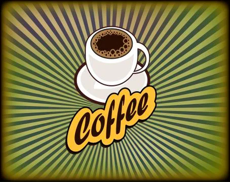 Coffee shop illustration design elements vintage vector Stock Illustration