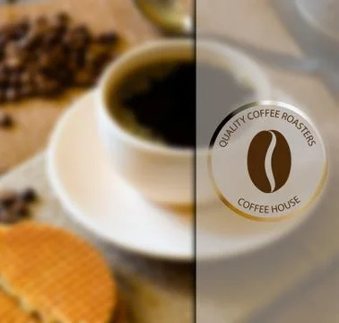 Coffee shop illustration design elements. 库存插图