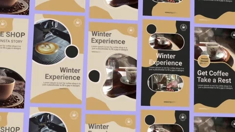Coffee Shop Instagram Stories and Reel After Effects stock