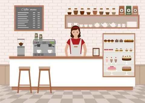 Coffee shop interior. Stock Illustration