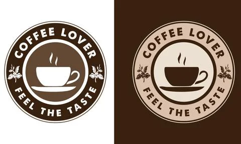 Coffee Shop Logo Design Editable Template Stock Illustration