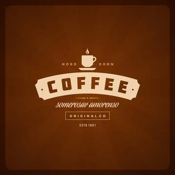 Coffee Shop Logo Design Element Stock Illustration