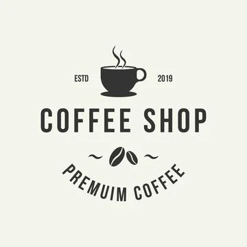 Coffee shop logo design template. Retro coffee emblem. Vector Stock Illustration