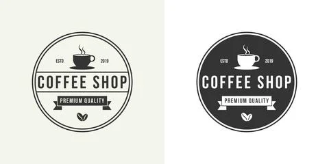 Coffee shop logo design template. Retro coffee emblem. Vector Stock Illustration