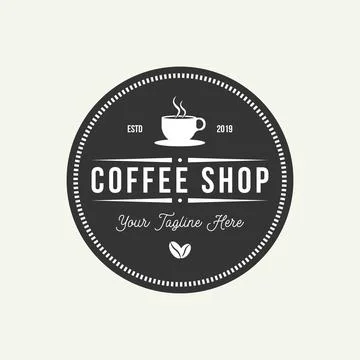Coffee shop logo design template. Retro coffee emblem. Vector Stock Illustration