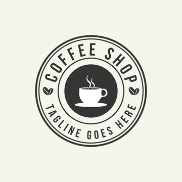 Coffee shop logo design template. Retro coffee emblem. Vector Stock Illustration