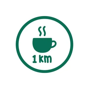 Coffee shop logo information element in the silhouette of a cup Illustrazione stock