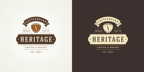 Coffee shop logo template vector illustration with bean silhouette good for.. Stock Illustration
