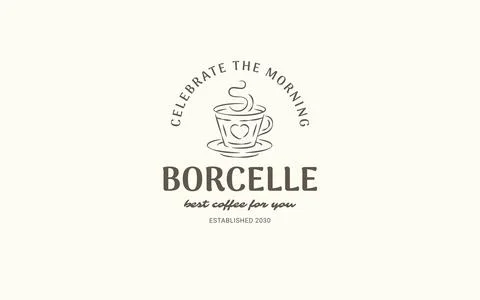 Coffee Shop Logo Vector Template Hand Drawn Vintage Emblem Stock Illustration
