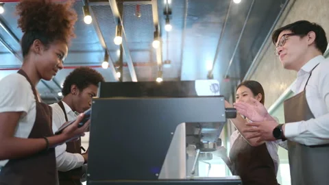In the coffee shop management course class Video stock 256000314