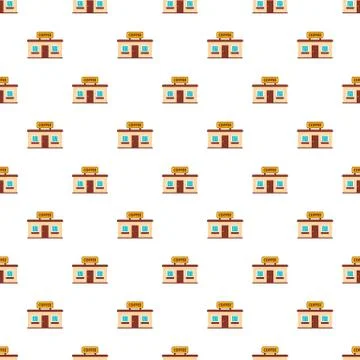 Coffee shop pattern seamless vector Stock Illustration