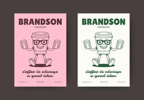 Coffee Shop Quote Flyer Vector Template For Casual Cafe Branding Stock Illustration
