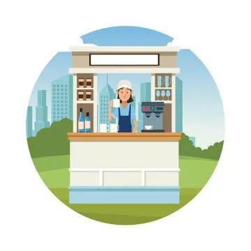 Coffee shop stand Stock-Illustration