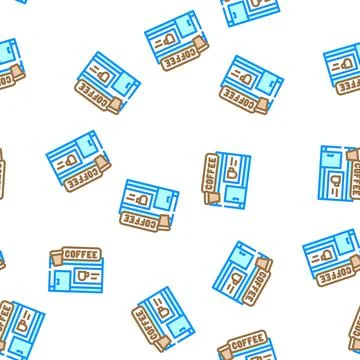 Coffee shop vector seamless pattern イラスト素材
