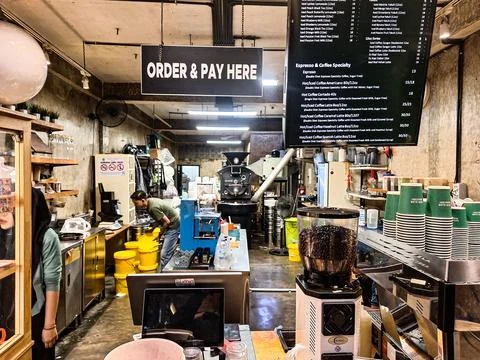 Coffee shops counter Stock Photos