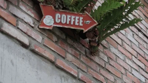 Coffee sign in cafe Stock Footage 119131746
