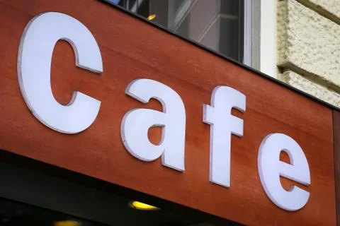Coffee sign on red background Stock Photos