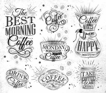 Coffee signs Stock Illustration
