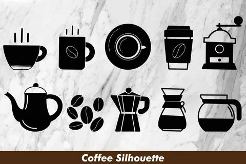 Coffee Silhouette Stock Illustration