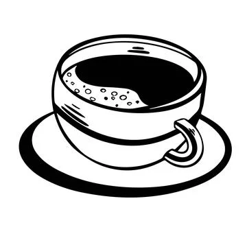 Coffee sketch vector hand drawn illustration. Coffee line illustration Stock Illustration