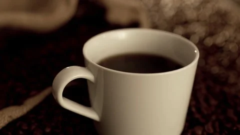 Coffee in slow motion Stock Footage 76100477