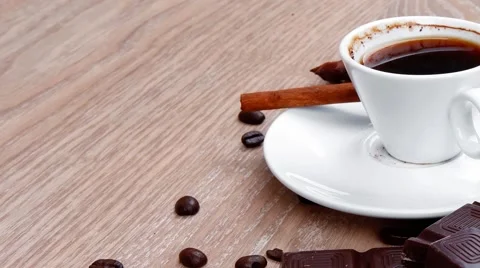 Coffee in small white cup 스톡 동영상 63950383