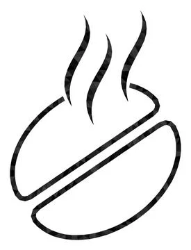 Coffee Smell Triangle Filled Icon Illustration