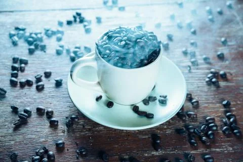 Coffee with smoke Stock Photos
