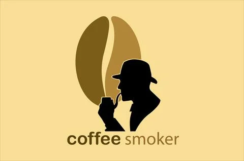 Coffee smoker pipe Stock Illustration