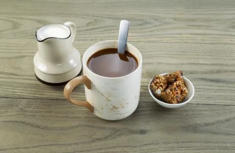 Coffee with snacks Stock Photos