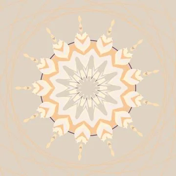 Coffee soft brew radial mandala composition in plum syrup, hazelnut, warm parchm Stock Illustration