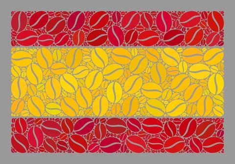 Coffee Spain Flag - Collage of Coffee Grain Stock Illustration