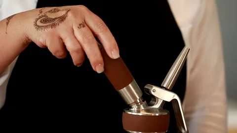 Coffee Sparkling Nitro Cold Brew Coffee pouring to glass and ready to drink. Stock Footage 89945206