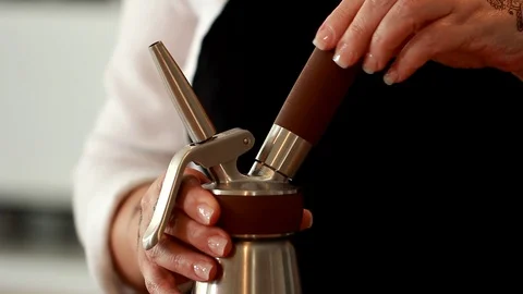 Coffee Sparkling Nitro Cold Brew Coffee pouring to glass and ready to drink. Stock Footage 90131983