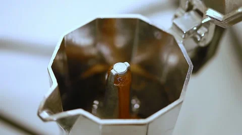 Coffee spill out of coffee maker Stock Footage 11332564