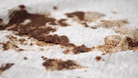 Coffee spill on table cloth shows the effects of a drink Stock Footage 336227465