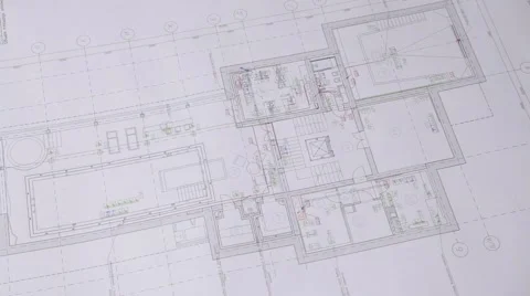 Coffee spilled on architect plans Stock Footage 61047448