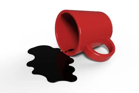 Coffee spilling Stock Illustration