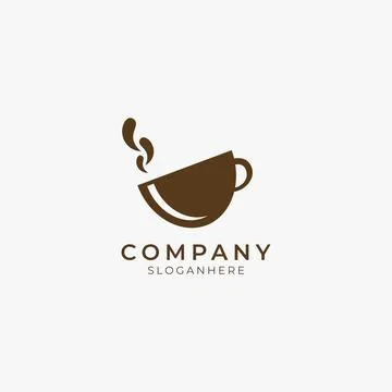 Coffee splash logo icon with cup and water Stock Illustration