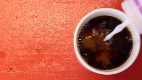 Coffee With A Splash Of Milk Stock-Footage 70037918
