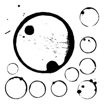 Coffee splashes and blots prints Cup . EPS 10 Stock Illustration