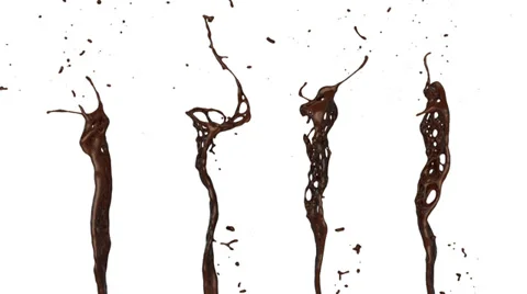 Coffee splashes in slow motion, isolated on white (FULL HD) Video stock 36629561