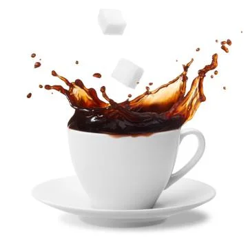 Coffee splashing Stock Photos