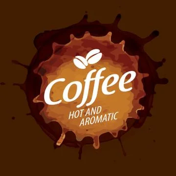 Coffee splatter. Vector illustration on brown background Illustrazione stock