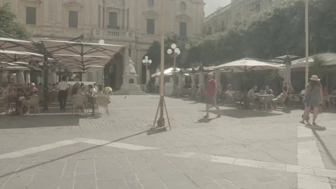 Coffee in the Square 4K Stock Footage 144121801